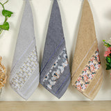 Rangoli Victoria 100% Cotton Hand Towel Set of 3 | Ultra Soft, Super Absorbent Luxurious Towels