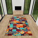 Rangoli Premium Floral Design Anti Skid Carpet - Rangoli
