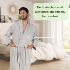 Rangoli Royal Bamboo Bathrobe for Men | Ultra-Soft & Lightweight | 100% Bamboo Fabric | Highly Absorbent, Eco-Friendly & Breathable