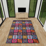 Rangoli Abstract Mandala Design Anti Skid Carpet - Rangoli