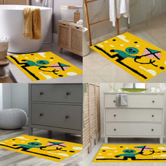 Rangoli Super Soft  Kids Rug (40x60 cm) Microfiber 2500 GSM Door Mat Super Absorbent Anti Skid Mats for Bathroom/Bedroom/Kitchen/Door Mat/Floor Mat