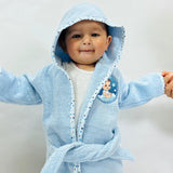 Rangoli Baby Bathrobe Ultra Soft With Matching Slipper, full Sleeves And Attached Adjustable Belt