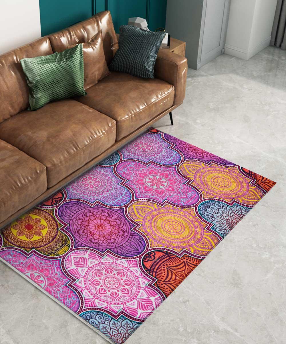 Rangoli Geometrical Design Anti Skid Carpet - Rangoli