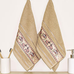 Royal Designed Rajvanshi 440 GSM Cotton Set of 3 (1 Bath & 2 Hand Towels) - Rangoli