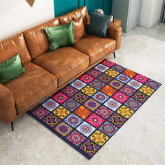 Rangoli Abstract Mandala Design Anti Skid Carpet - Rangoli