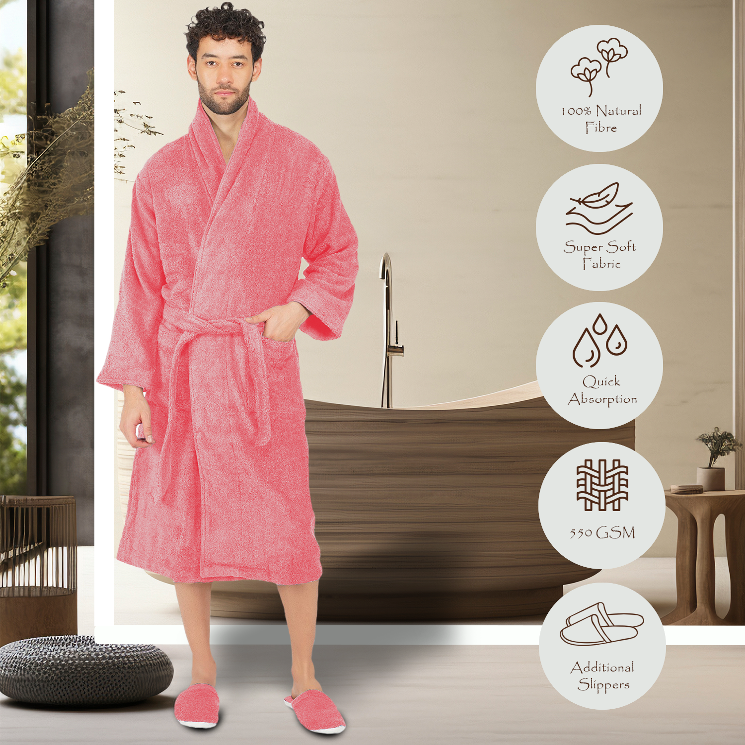 Canningvale 550 GSM Cotton Bathrobe For Men