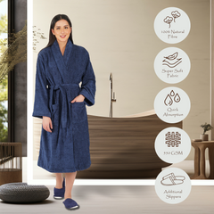 Canningvale  550 GSM Cotton Bathrobe  for Women