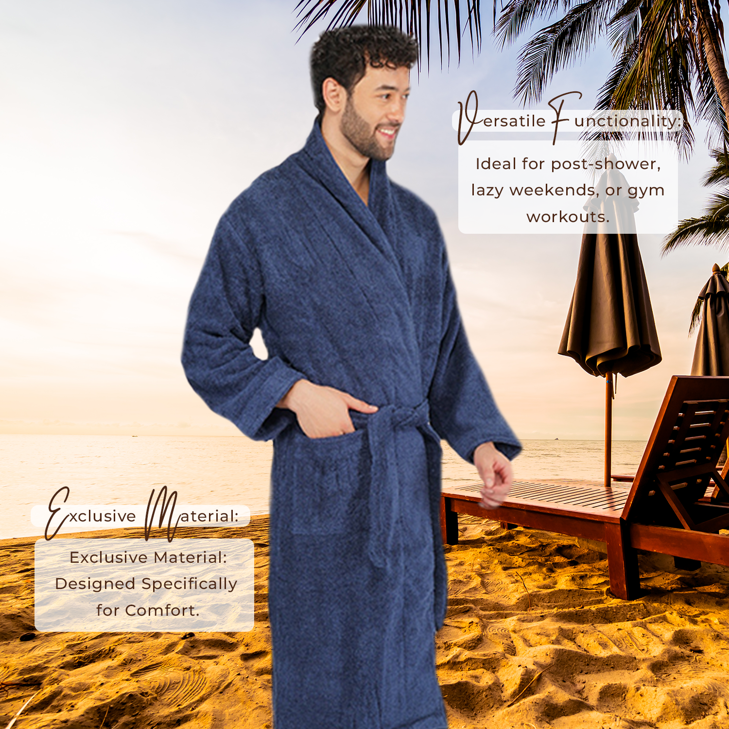 Canningvale 550 GSM Cotton Bathrobe For Men