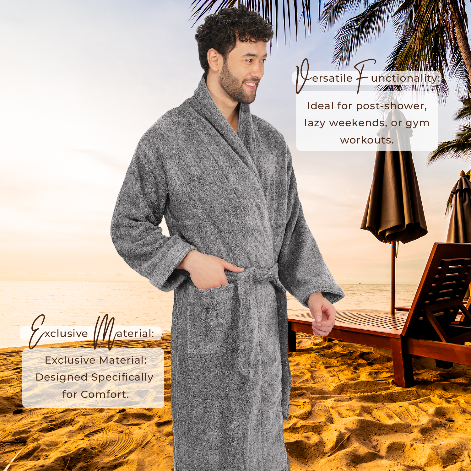 Canningvale 550 GSM Cotton Bathrobe For Men