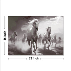 Rangoli Seven Running Horses Vastu Canvas Art