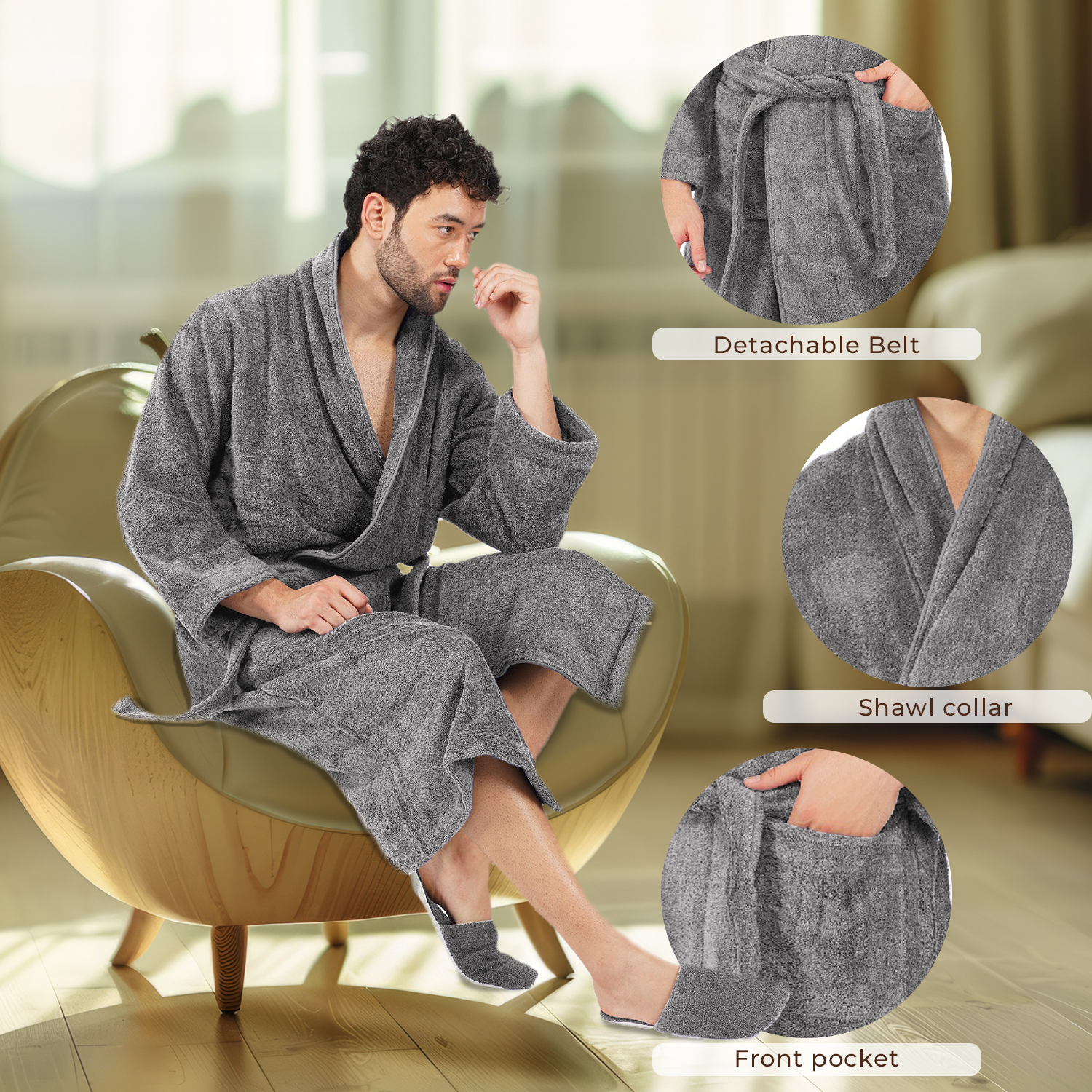 Canningvale 550 GSM Cotton Bathrobe For Men