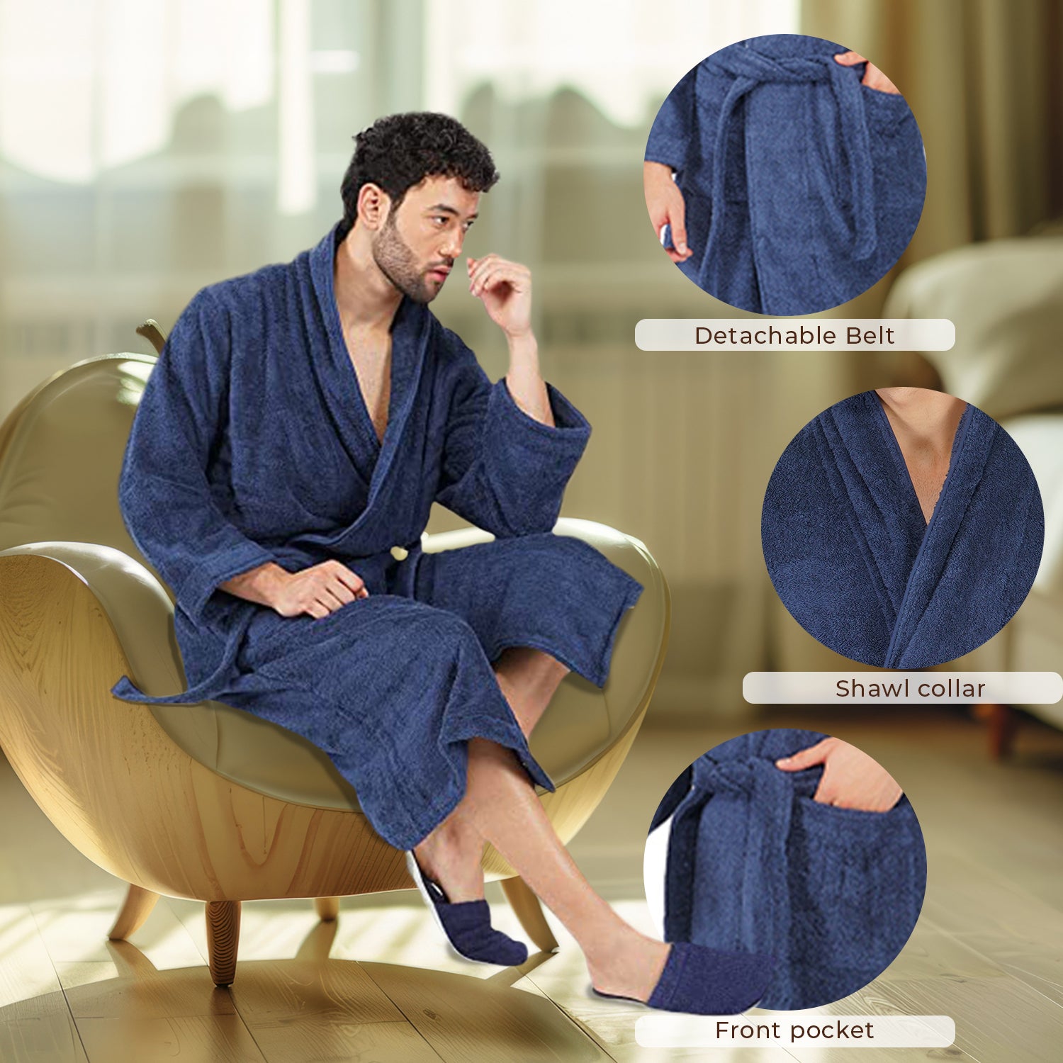 Canningvale 550 GSM Cotton Bathrobe For Men