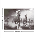 Rangoli Seven Running Horses Vastu Canvas Art