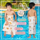 Rangoli 100% Cotton Kids Bath Towel Set of 2 | Skin Friendly Ultra Soft Towels for Girls and Boys (Light Grey and Light Beige)