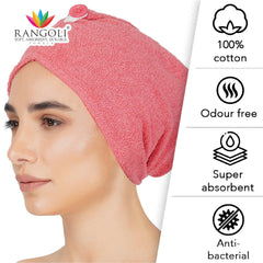 Rangoli Noble Cotton Hair Wrap Towel | Quick Dry, Absorbent Shower Cap