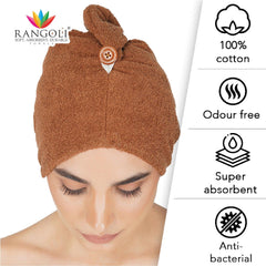 Rangoli Noble Cotton Hair Wrap Towel | Quick Dry, Absorbent Shower Cap