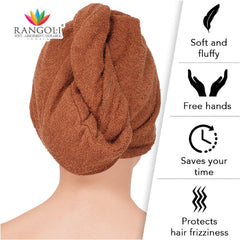 Rangoli Noble Cotton Hair Wrap Towel | Quick Dry, Absorbent Shower Cap