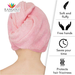 Rangoli Noble Cotton Hair Wrap Towel | Quick Dry, Absorbent Shower Cap