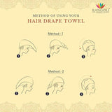 Noble Cotton Hair Wrap Towel - Coral | Quick Dry, Absorbent Shower Cap - Rangoli