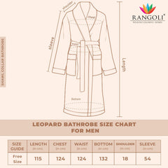 Leopard 500 GSM Premium Cotton Bathrobe for Men - Rangoli