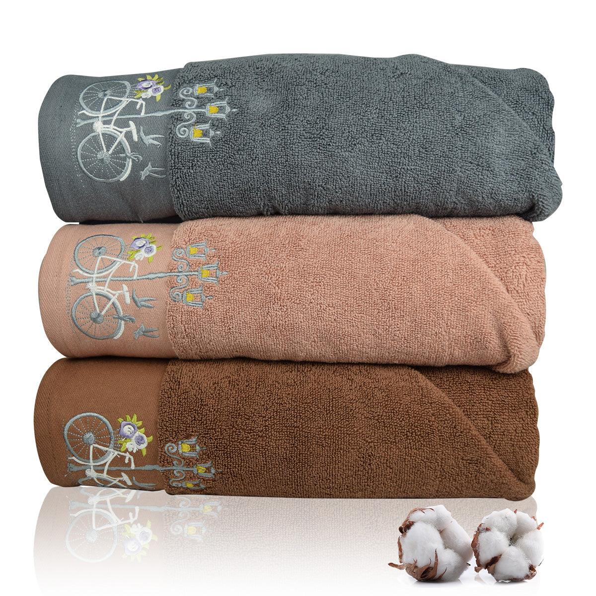 540 GSM Martin Hand Towel Set Of 3 | Ultra Soft & Highly Absorbent Towels | Grey, Peach, Brown