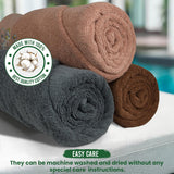 540 GSM Martin Hand Towel Set Of 3 | Ultra Soft & Highly Absorbent Towels | Grey, Peach, Brown