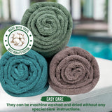 540 GSM Martin Hand Towel Set Of 3 | Ultra Soft & Highly Absorbent Towels | Green, Blugrn, Turquoise - Rangoli