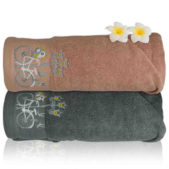 540 GSM Martin Bath Towel Set Of 2 | Ultra Soft & Highly Absorbent Towels - Rangoli