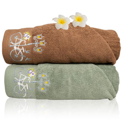 540 GSM Martin Bath Towel Set Of 2 | Ultra Soft & Highly Absorbent Towels - Rangoli