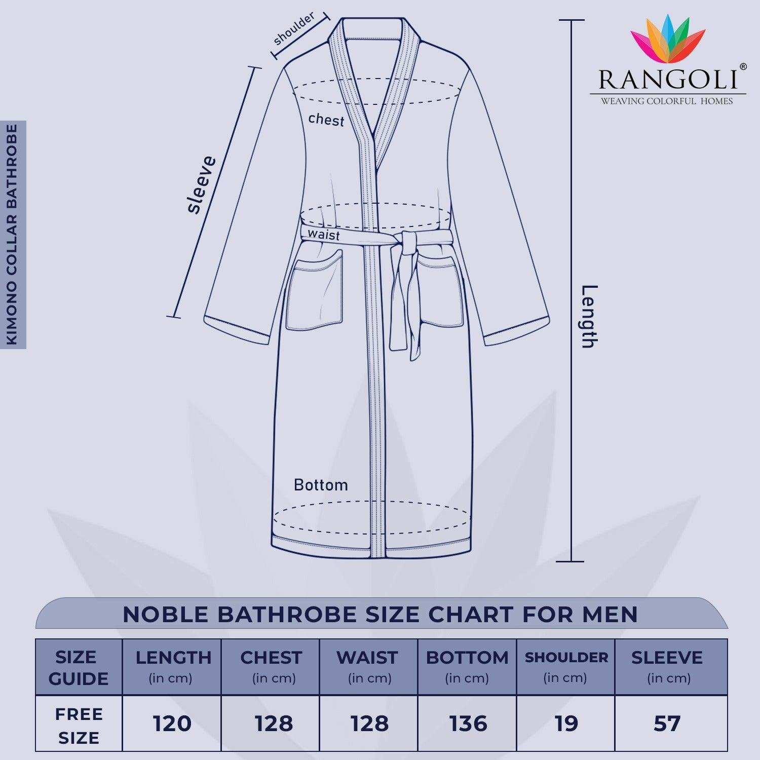 Noble Men 400 GSM Cotton Bathrobe - Rangoli