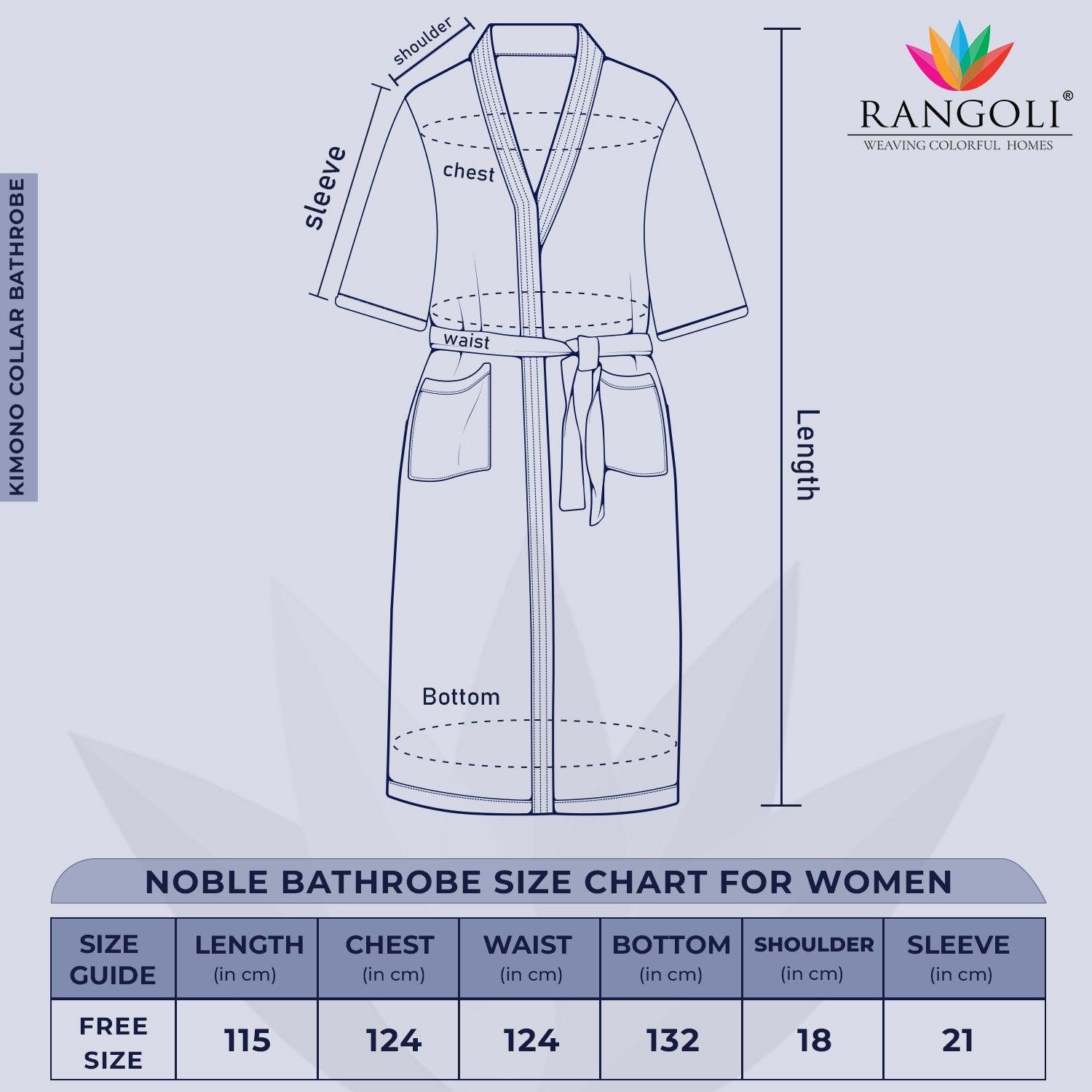 Noble Women 400 GSM Cotton Bathrobe - Rangoli