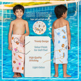 Rangoli 100% Cotton Kids Bath Towel Set of 2 | Skin Friendly Ultra Soft Towels for Girls and Boys (Light Peach and Light Blue) - Rangoli