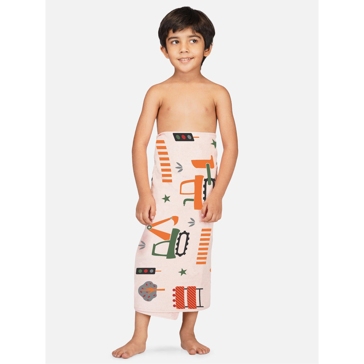 Rangoli Kids Printed Cotton Bath Towel | Anti-Bacterial, Ultra Soft Towels for Girls and Boys