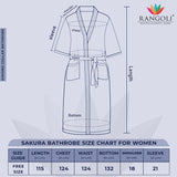 Sakura Women 420 GSM Cotton Bathrobe - Rangoli