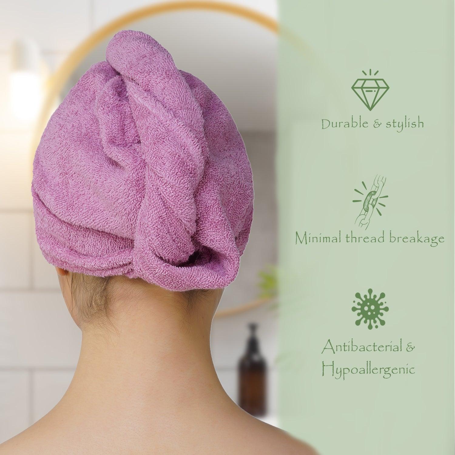 Royal Bamboo Hair Wrap | Quick Dry, Absorbent Shower Cap - Rangoli