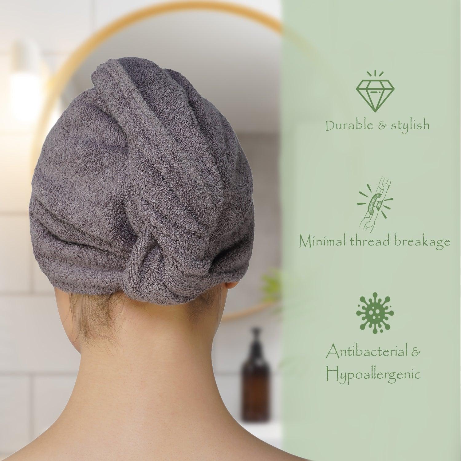 Royal Bamboo Hair Wrap | Quick Dry, Absorbent Shower Cap - Rangoli