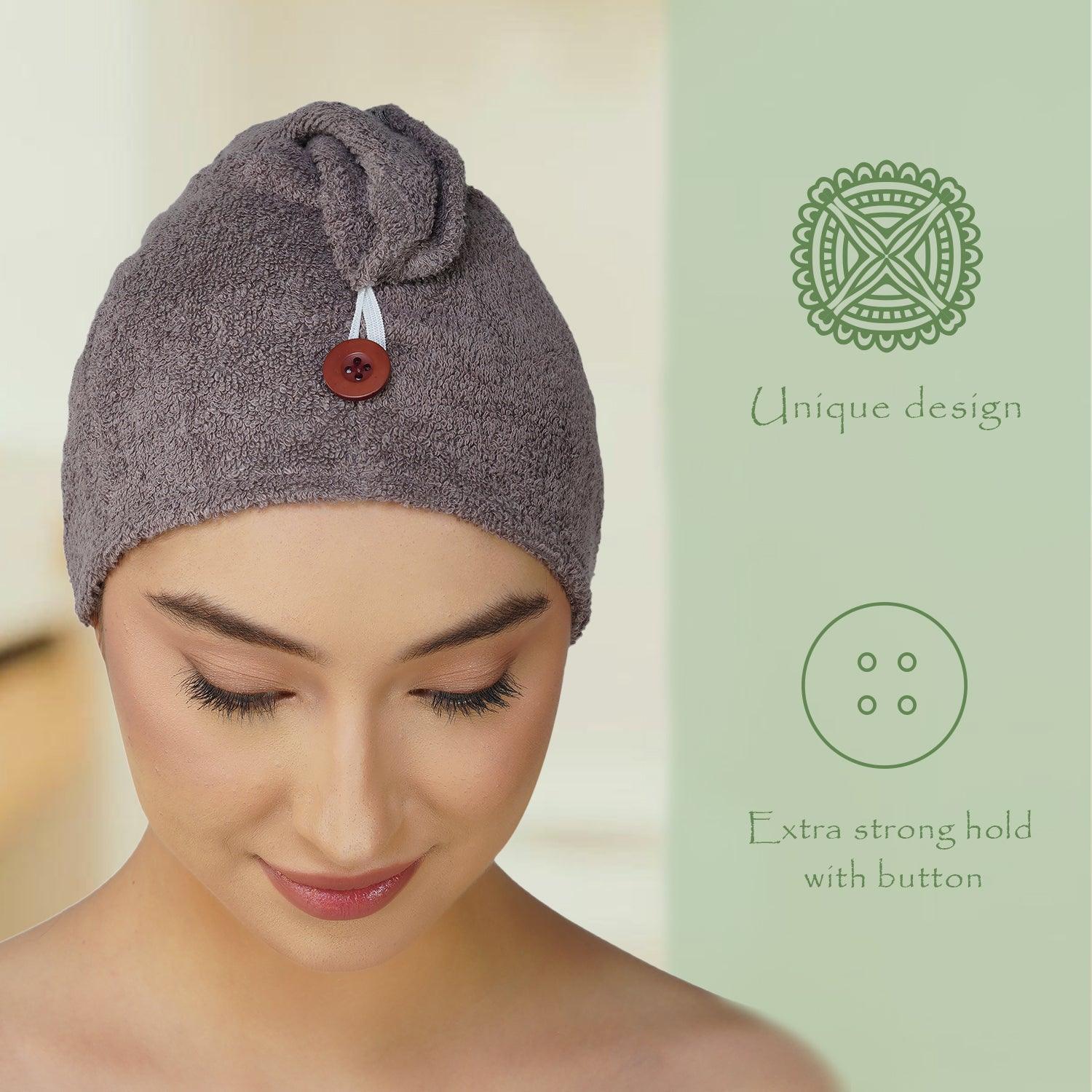 Royal Bamboo Hair Wrap | Quick Dry, Absorbent Shower Cap - Rangoli