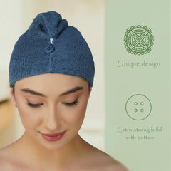 Royal Bamboo Hair Wrap | Quick Dry, Absorbent Shower Cap - Rangoli