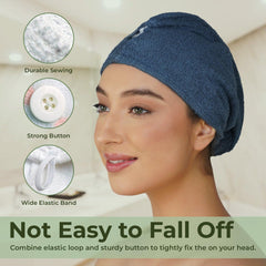 Royal Bamboo Hair Wrap | Quick Dry, Absorbent Shower Cap - Rangoli