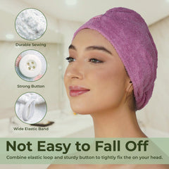 Royal Bamboo Hair Wrap | Quick Dry, Absorbent Shower Cap - Rangoli