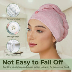 Royal Bamboo Hair Wrap | Quick Dry, Absorbent Shower Cap - Rangoli