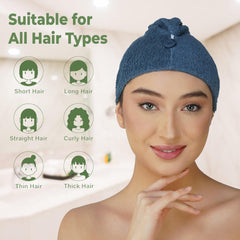 Royal Bamboo Hair Wrap | Quick Dry, Absorbent Shower Cap - Rangoli