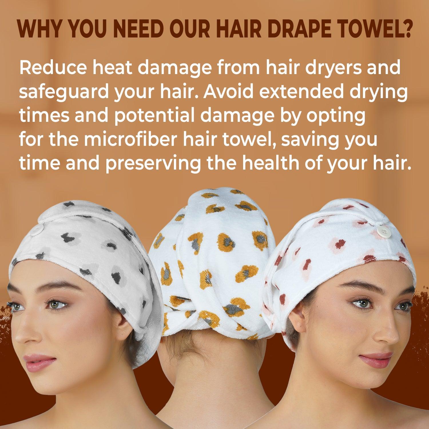 Leopard Print Cotton Hair Wrap | Quick Dry, Absorbent Shower Cap - Rangoli