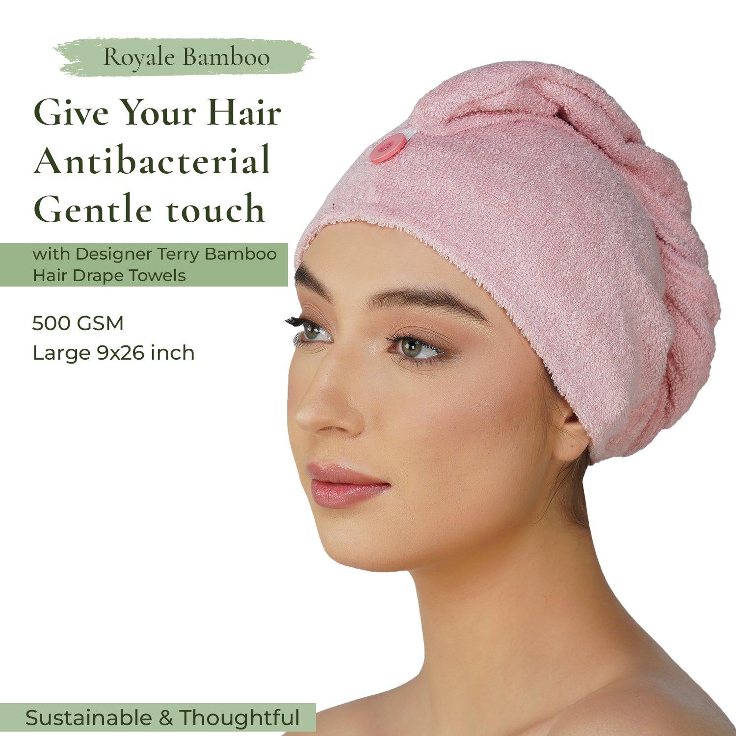 Royal Bamboo Hair Wrap | Quick Dry, Absorbent Shower Cap - Rangoli