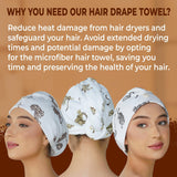 Jaguar Print Cotton Hair Wrap | Quick Dry, Absorbent Shower Cap - Rangoli