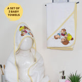 Rangoli 100% Cotton Baby Towel for New Born | Soft & Skin-Friendly Baby Bath Towel (Pack of 2) - Rangoli
