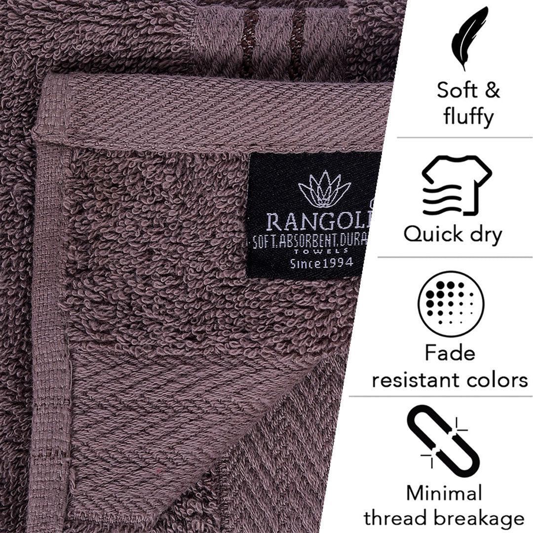 Venetation 600 GSM Cotton Face Towel Set of 6 | Ultra Soft, Highly Absorbent Towels - Rangoli