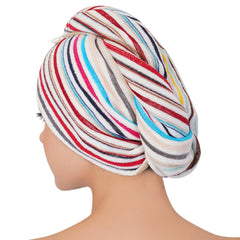 Pinstripe Cotton Hair Wrap Towel