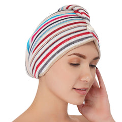 Pinstripe Cotton Hair Wrap Towel