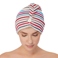 Pinstripe Cotton Hair Wrap Towel